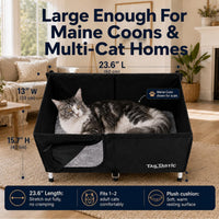Outdoor Cat House Elevated - Black - image 3