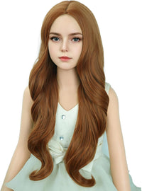 DUDUWIG long black wavy curly middle part wig for kids with wig cap - view 18