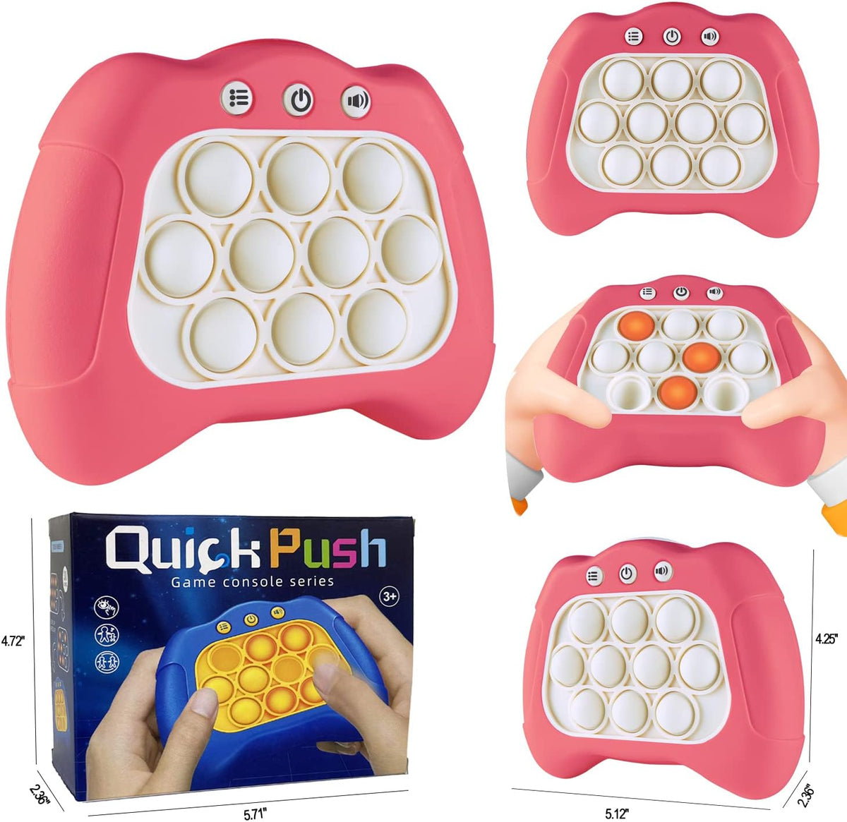 Intoypad Handheld Speed Push Pop Game Fun Sensory Fidget Toy for Kids - Pink - image 4