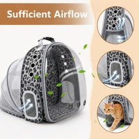 Expandable Cat Carrier Backpack with Bubble Window - Black and White Animal - image 4