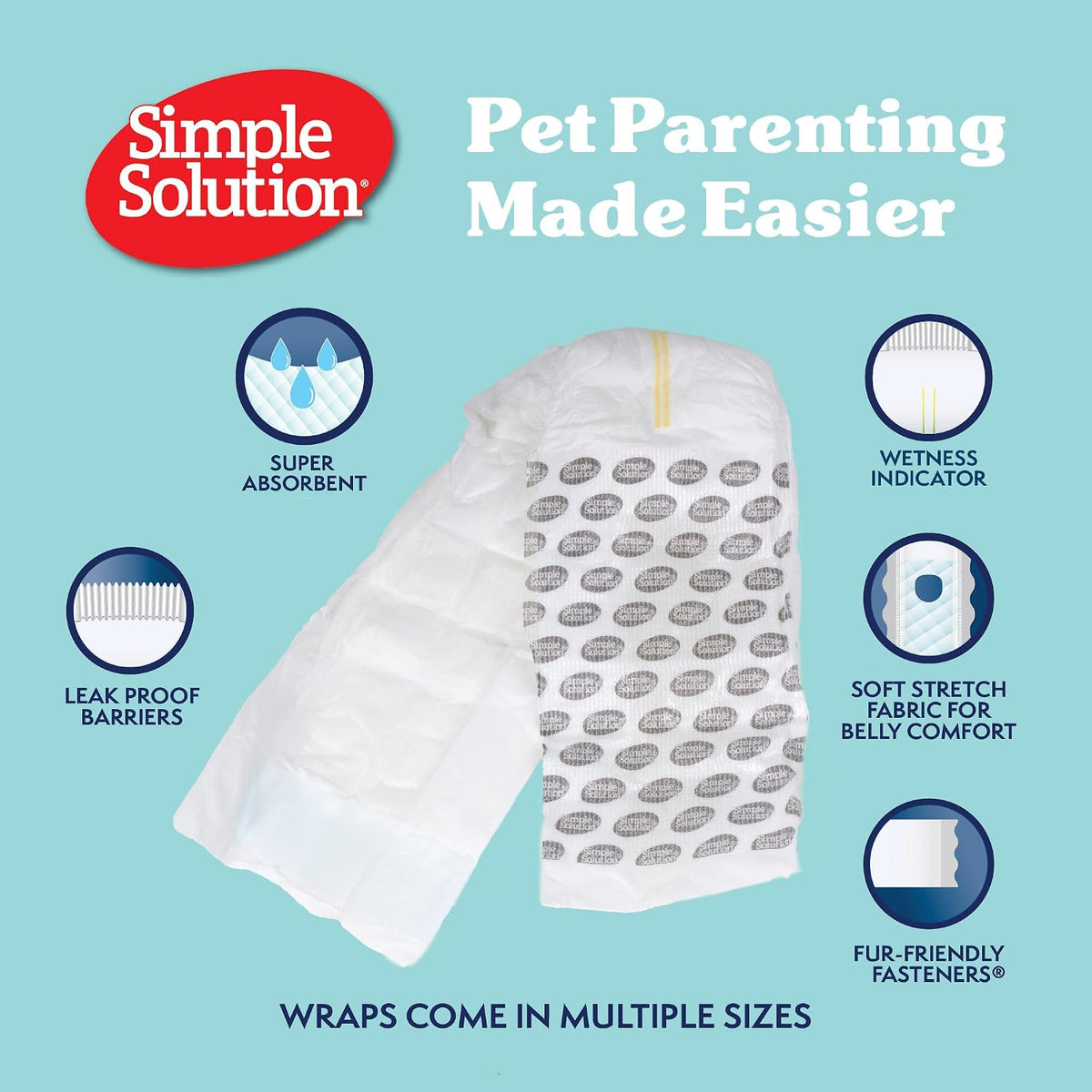 Simple Solution Male Dog Diapers, Disposable Belly Bands, M - Large / 12 - image 3