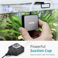 NICREW Nano Silent Aquarium Air Pump Black, Aquarium Aerator with Accessories for Up to 10 Gallon Fish Tank, Super Quiet, 0.3 L/min, 1.5 Watts