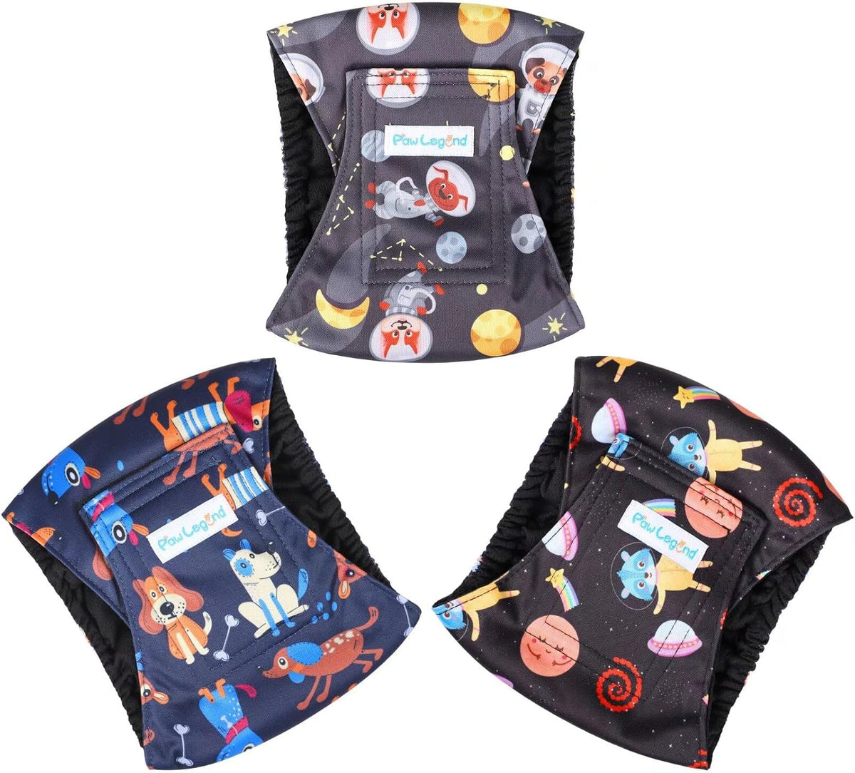 Paw Legend Washable Dog Belly Band Wrap Diapers for Male Dog - Dog Pattern / X-Small - image 2