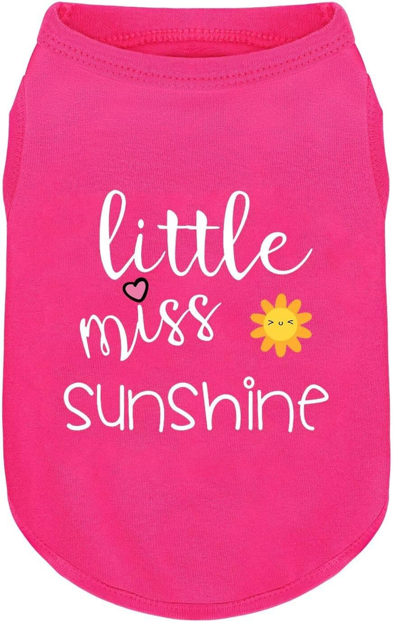 Pink Cotton Dog Shirt with 'Little Miss Princess' Print - Pink Sun / X-Small