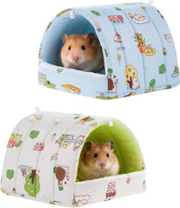 2 Pack Hamster Hideout Bed - Beige+Blue / 6*6in
