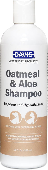 Davis oatmeal and aloe dog and cat shampoo, 12 oz bottle