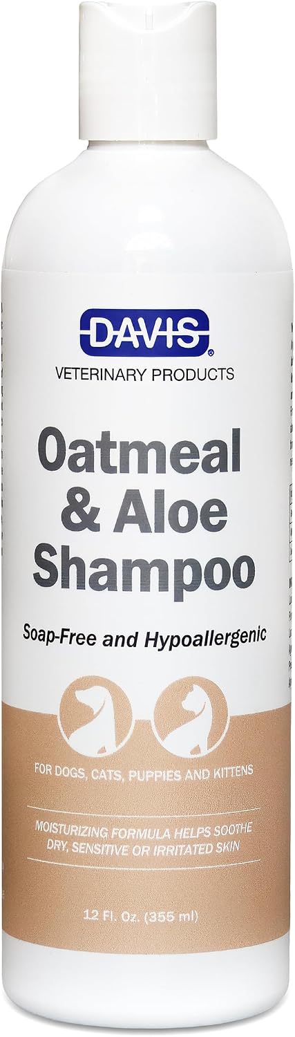 Davis oatmeal and aloe dog and cat shampoo, 12 oz bottle
