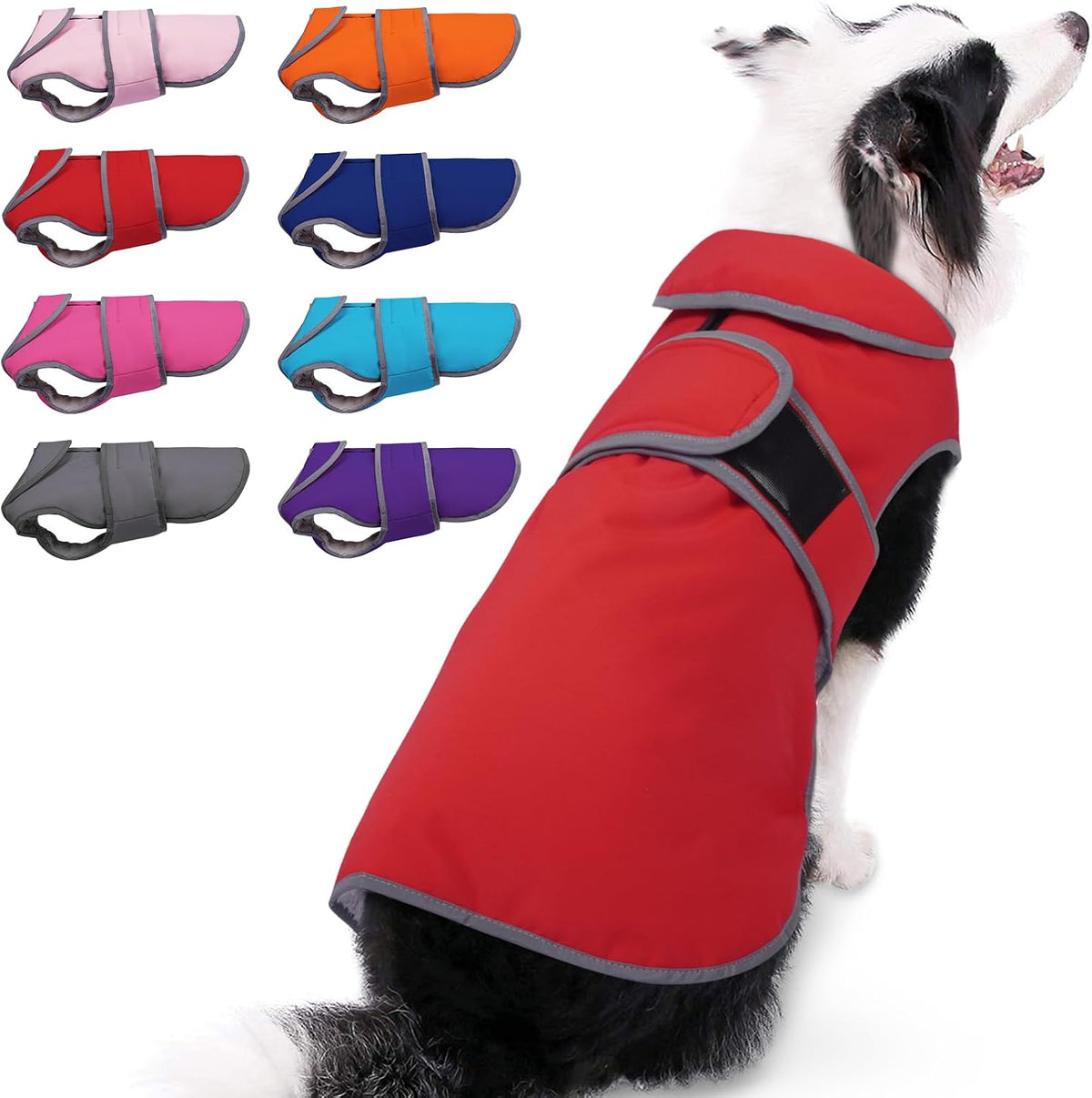 MIGOHI Warm Dog Coat Waterproof Winter Dog Jacket, M - Red / X-Large