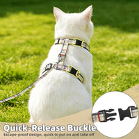 PUPTECK Adjustable Cat Harness and Leash Set Escape Proof Kitten - Small / Beige(Plaid) - image 4