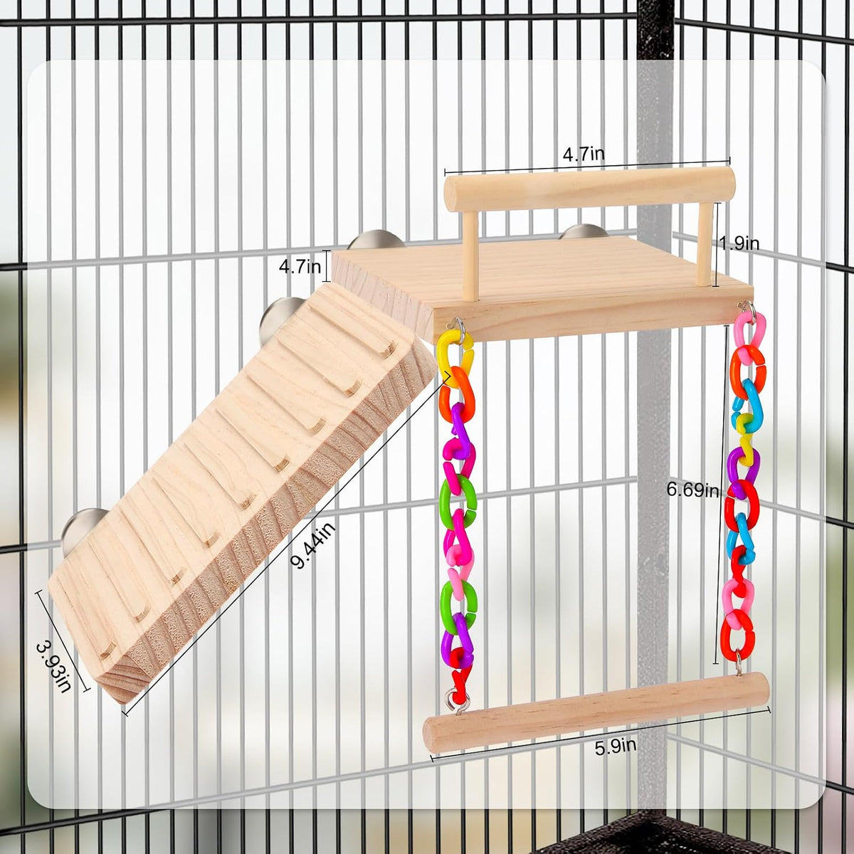 Kyouki Bird Perch Bird Cage Accessories Platform Swing - image 4