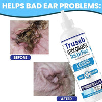 Truseb | Dog Ear Flush Ketoconazole Dog Ear Wash, Cats and Horses, KETOCONAZOL 0.1% Tris Ear Flush for Dogs (12 oz) Made in U.S.A (Ketoconazole Ear Flush, 24 oz)
