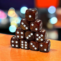 Luck Lab 10 Pack 16mm D6 Acrylic Dice Set - Brown Pearl - image 3