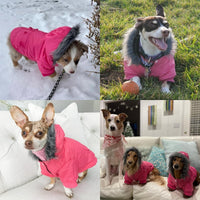 Dog Coat for Small Dogs, Windproof Doggie Puffer Jacket with Leash Hole, Extra Warm Dog Jacket - X-Large / Pink - image 3