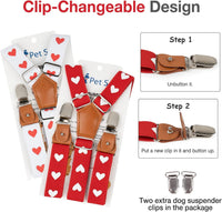 Pet Soft Dog Suspenders 2 Pieces Female Dog Diaper Suspenders - Heart / S/M - image 2