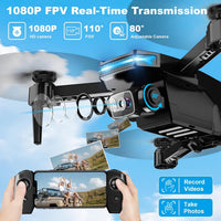 Drone with 1080P Camera - Foldable Remote Control RC Quadcopter FPV Drone – Fun for Kids & Family - Black - image 3