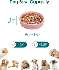 vancasso Slow Feeder Dog Bowl - Pink / 0.6 Cups - image 3