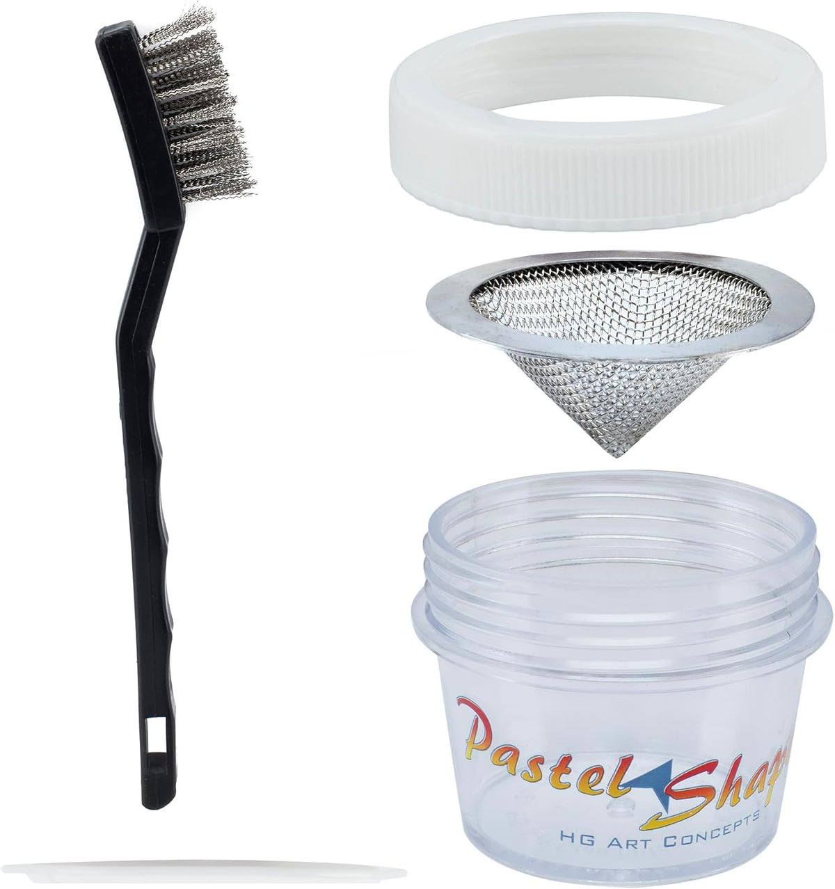 HG Art Concepts pastel sharpener and shaper jar with mesh screen and wire brush