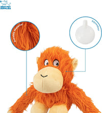 Best Pet Supplies Bunny Buddy Squeaky Plush Dog Toy, Beige - O-Hug-Atan (Orange) / Large - image 3