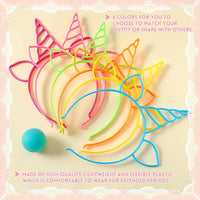 Zddaoole 24 Pcs Unicorn Headbands Unicorn Birthday Party Favors - 24 Pcs - image 4