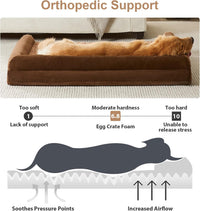 Orthopedic Washable Large Dog Bed for Senior Dog Comfy Sleep – Essentials for Dogs - 42"l x 30"w x 7"th / Brown - image 2