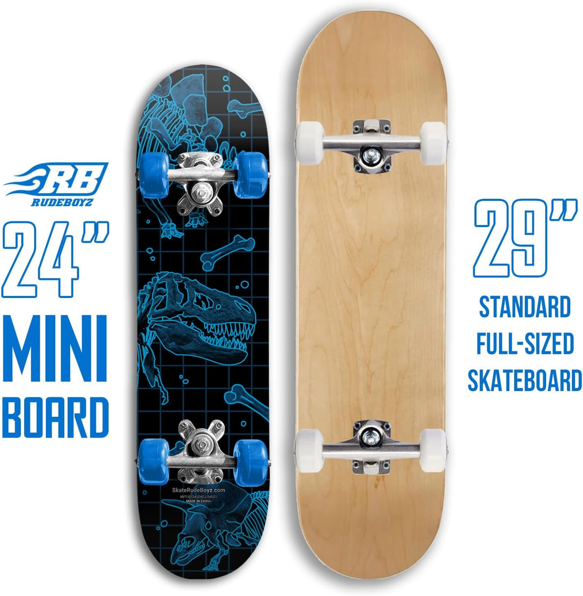 Rude Boyz 24 inch mini cruiser skateboard for kids with aluminium trucks - view 18