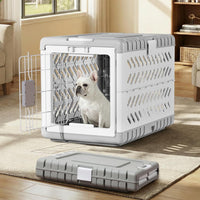 Collapsible Dog Crate for Small/Medium Dogs - Grey / 28.0"L x 18.3"W x 20.9"H