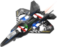 BEZGAR remote control airplane with LED lights in blue