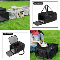 Airline Approved Pet Carrier for Cats and Small Dogs - black / 23.0"L x 12.0"W x 12.5"H - image 3