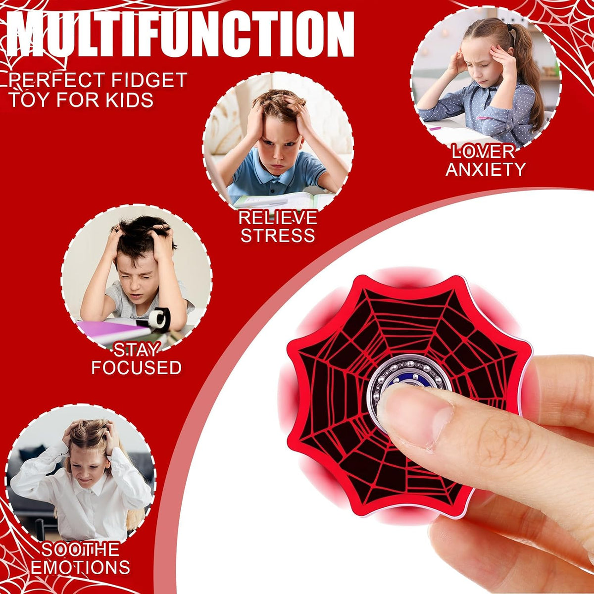 Sotiff 24 baseball fidget spinners, mini acrylic spinners with baseball print - view 25