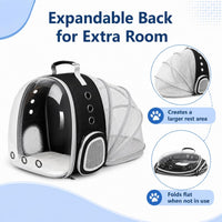 Expandable Cat Carrier Backpack with Bubble Window - Black - image 3