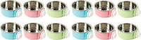 2PCS Stainless Steel Dog Bowls Set Removable Puppy Food and Water - 6 PCS (Pack of 2) / Size: M (2×Blue, 2×Green, 2×Pink)