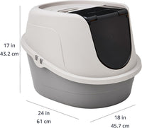 Amazon Basics No-Mess Hooded Enclosed Cat Litter Box with Odor - Large (Pack of 1) - image 4