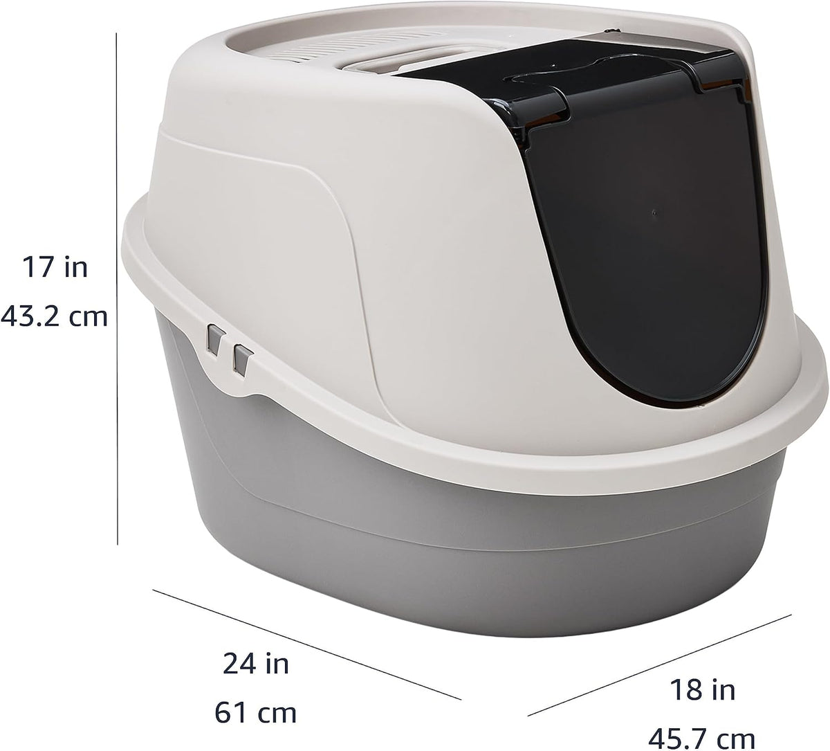 Amazon Basics No-Mess Hooded Enclosed Cat Litter Box with Odor - Large (Pack of 1) - image 4
