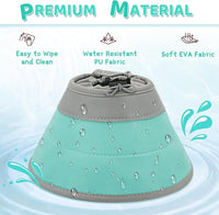 Cat Cone Collar Soft to Stop Licking, Adjustable, Foldable Lightweight Kitten Cones After Surgery Recovery for Cats & Kittens, Cat Cone Alternative (Solid Green, M)