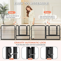 24 Inch Dog Playpen - 16 Panels Metal Pet Exercise Pen for Puppy, Indoor/Outdoor Dog Fence for Yard, Garden, Camping & RV Travel