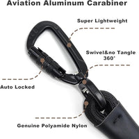 Rope Dog Leash, 4 ft Heavy Duty Dog Leash with Aviation Aluminum Auto Locking Carabiner, Strong Nylon Pet Lead for Small, Medium, Large Dogs (Rose Red, 4FT)