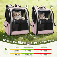 Lekereise Dog Carrier Backpack for Small Medium Dogs Cats up to 18 lbs - Pink / L-Mesh Window - image 2