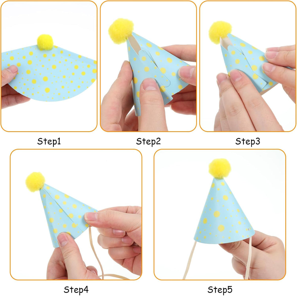 10pcs Colorful Mini Party Hats - Colorful Stars - image 3
