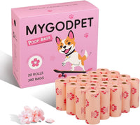Dog Poop Bags Rolls with Dispenser 150 Count Biodegradable Bags - 1 Count (Pack of 300) / A-Pink(Cherry Blossom)-300 Bags
