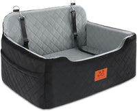 Dog Car Seat for Medium/Large Dog Under 50 lbs or 2 Small Dogs – Essentials for Dogs - Black/Grey