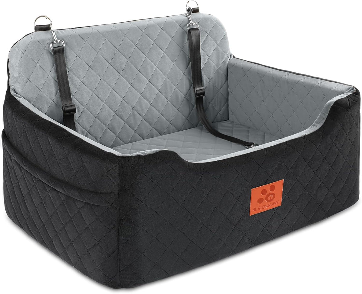 Dog Car Seat for Medium/Large Dog Under 50 lbs or 2 Small Dogs – Essentials for Dogs - Black/Grey