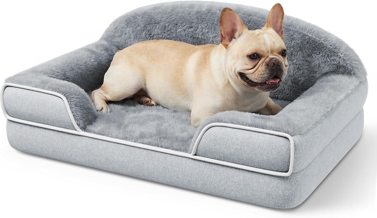 Orthopedic Dog Bed for Extra Large Dogs - Light Grey / 30.0"L x 20.0"W x 6.5"Th