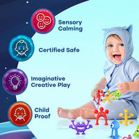 Bath Toys Kids Suction Toy: No Hole Bath Toy for Boys Girls – Fun for Kids & Family - Alien / 18 PCS - image 3