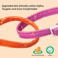 2 Pack Cotton Cat Collar Pink Strawberrie White Heart Cute Kitten - Orange&Purple - image 4