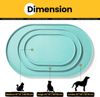 Conlun Dog Food Mat,1/2 Inch Raised Edges Cat Feeding Mat for Spill Containment,BPA-Free Silicone - 32"L x 32"W / Turquoise - image 4