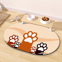 Cat Food Mat Small, 20''x12'' Absorbent Cat Feeding Mat - 24''x16'' / Beige Paw