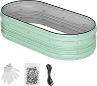 WORKPRO 4x2x1ft Galvanized Raised Garden Bed Set, Rust & Corrosion Protection, Easy Assembly, Safe Edge, Ideal for Vegetables & Flowers, Green