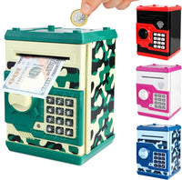 Pup Go ATM Piggy Bank for Kids, Password Electronic Kids Safe - Camo Green