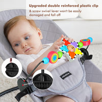 iGRATENS wooden baby bouncer toy bar with black and white pendants - view 15