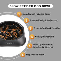 YINEYA Slow Feeder Dog Bowl for Medium Dogs - Medium / G - Black - image 2